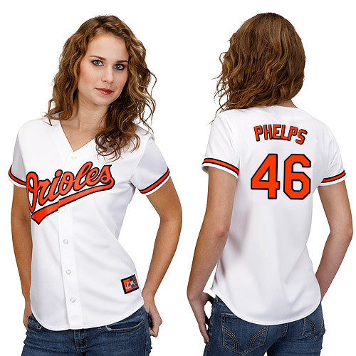 Cord Phelps #46 mlb Jersey-Baltimore Orioles Women's Authentic Home White Cool Base Baseball Jersey